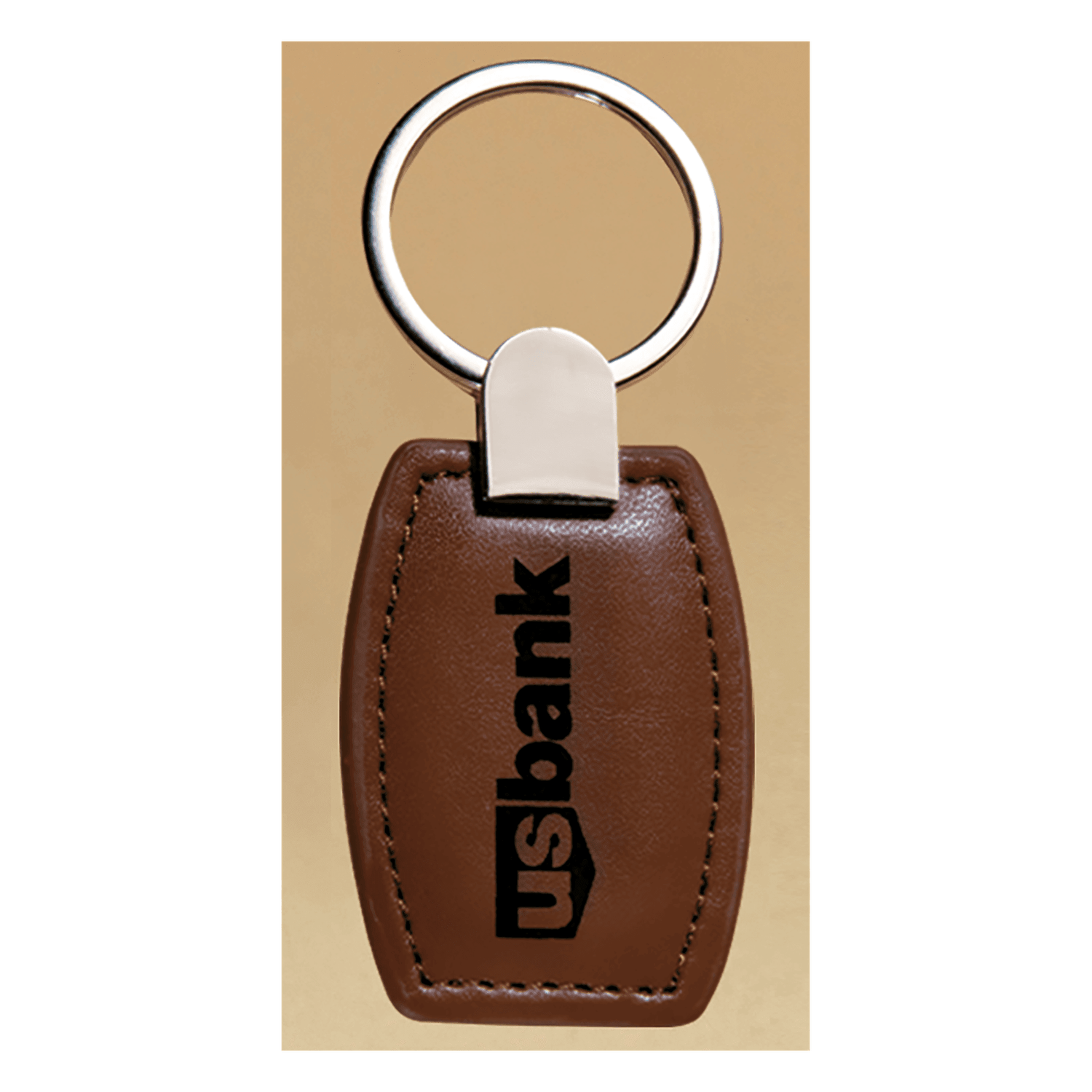 Leather Key Ring with Silver Hardware