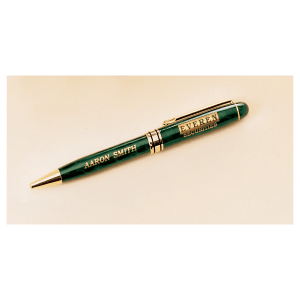 Green Marble Brass Pen