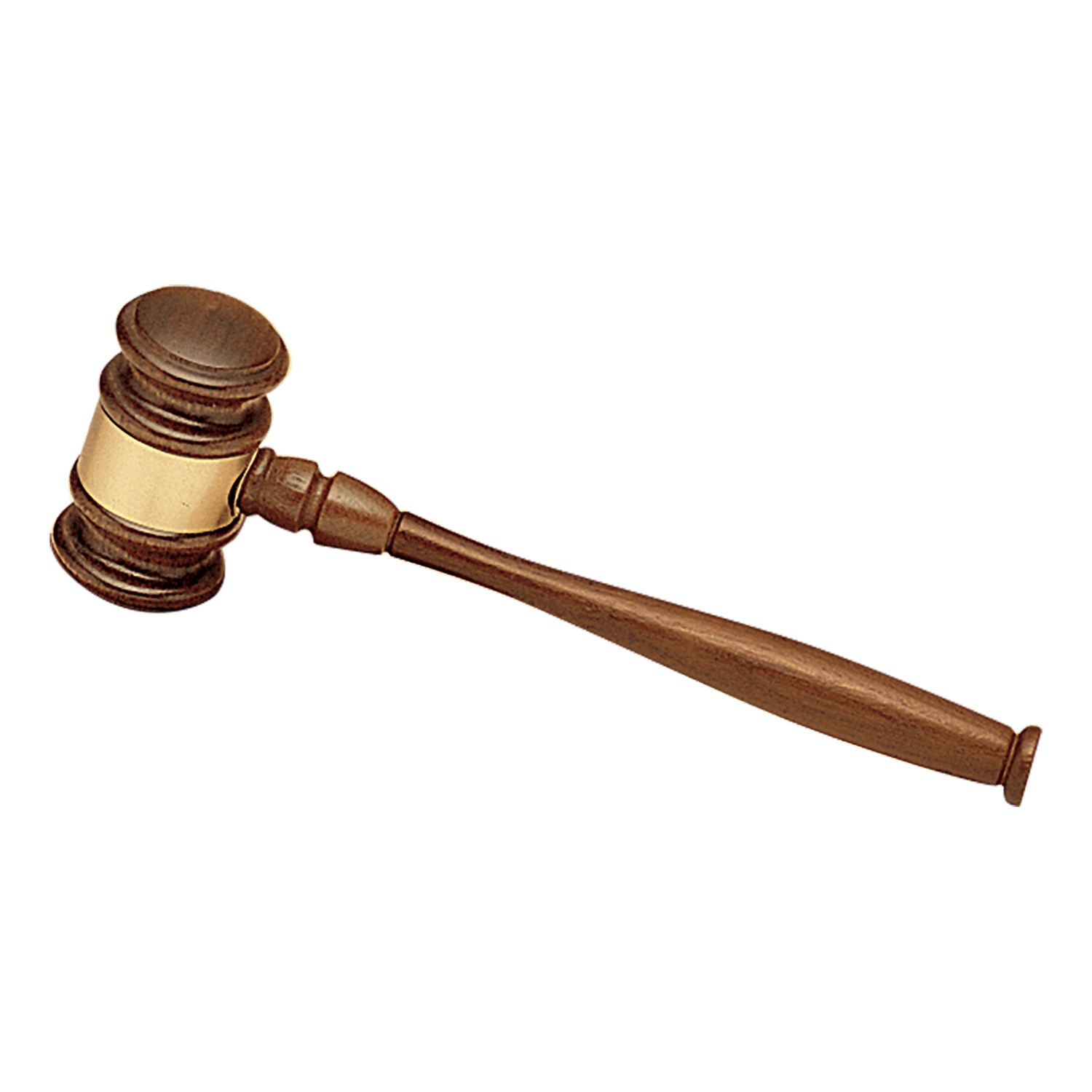 American Walnut Gavel with Brass Gavel Band