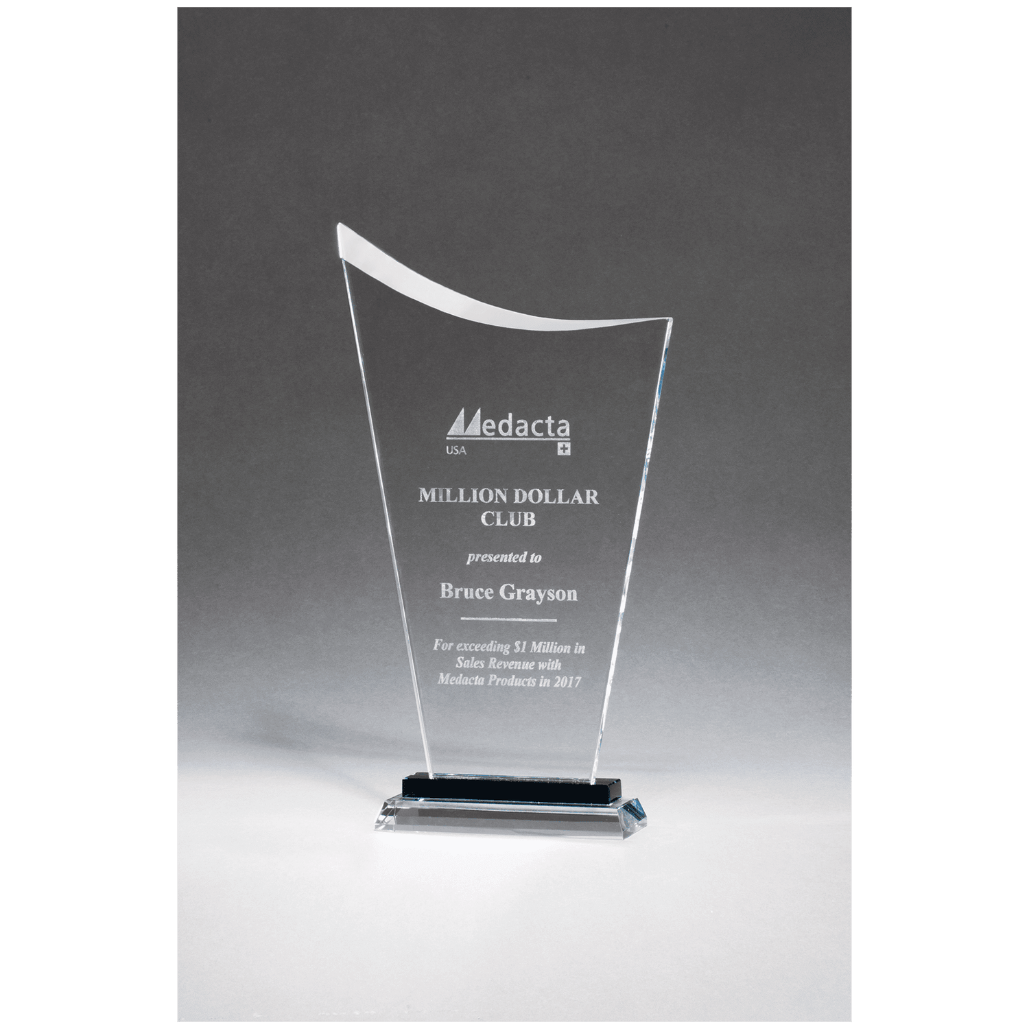 Contemporary Clear Glass Award with Pedestal Base