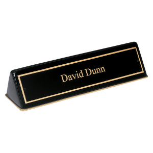 Black Piano Finish Desk Wedge with Plate