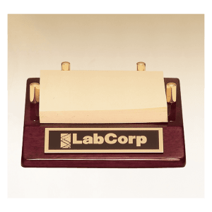 Rosewood Piano Finish Post-It Note Holder with Black Plate