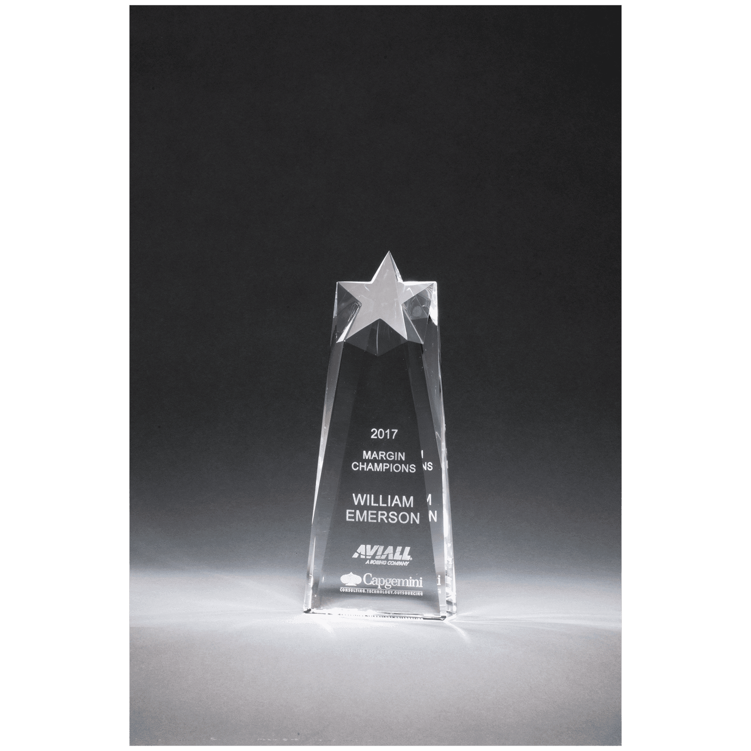 Star Trophy Carved From a Block of Crystal