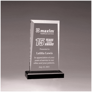 Apex Series Clear Acrylic Award with Black Base