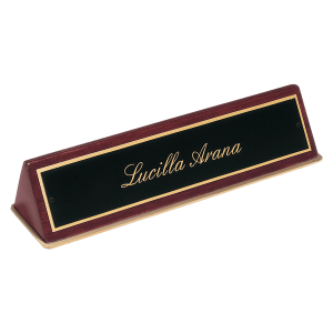 Rosewood Piano Finish Desk Wedge with Black Plate