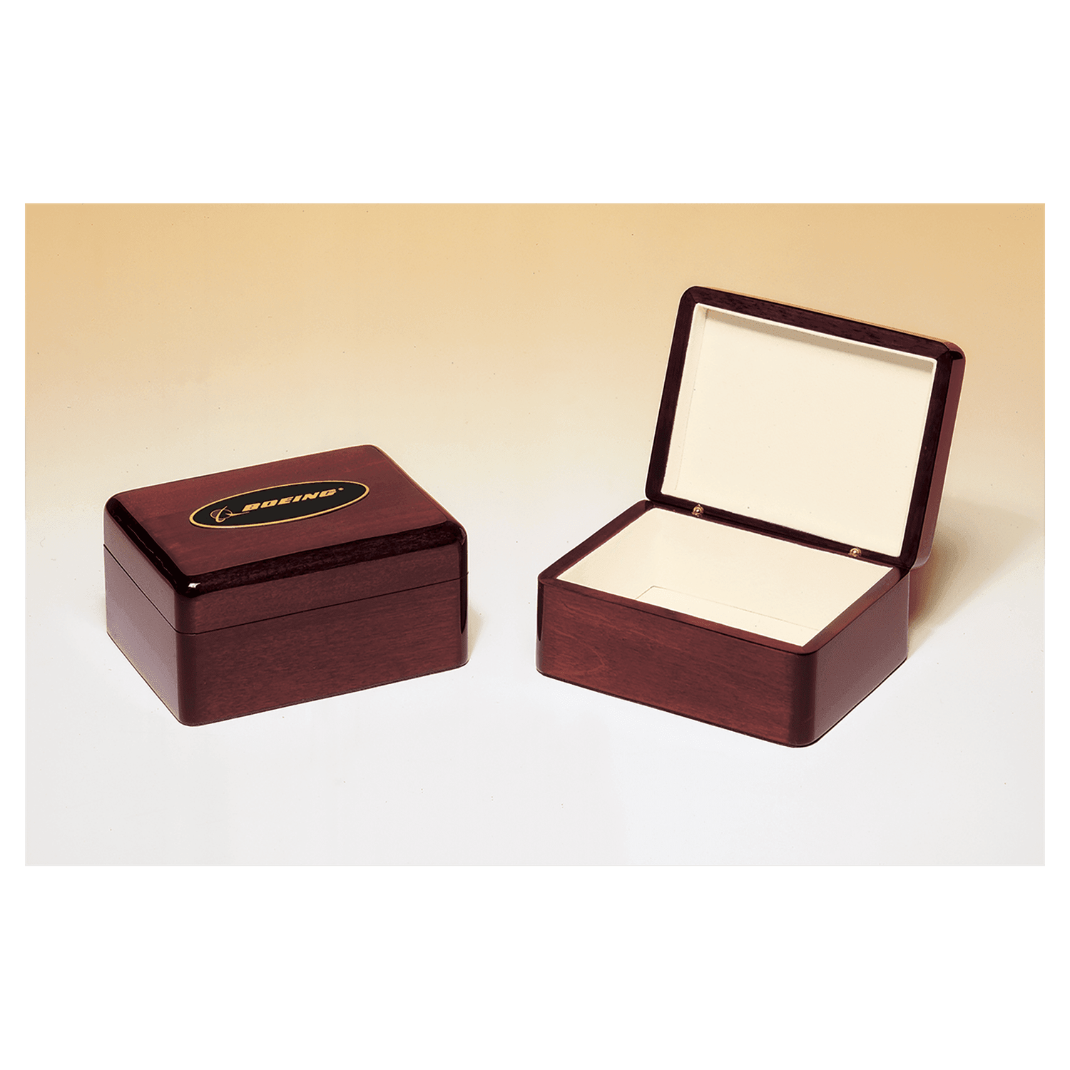 Rosewood Piano Finish Jewelry Box with Beige Felt Lining