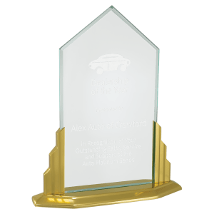 Peak Jade Acrylic Award with Aluminum Base