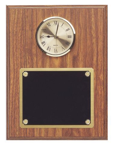 WALNUT FIN CLOCK BLK