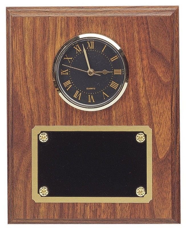 WALNUT FINISH CLOCK BLK