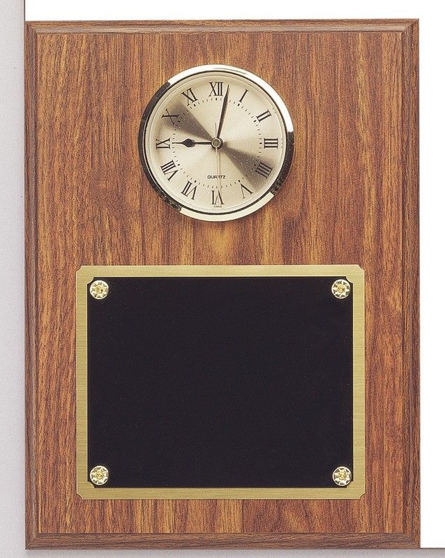 WALNUT FINISH CLOCK GOLD'