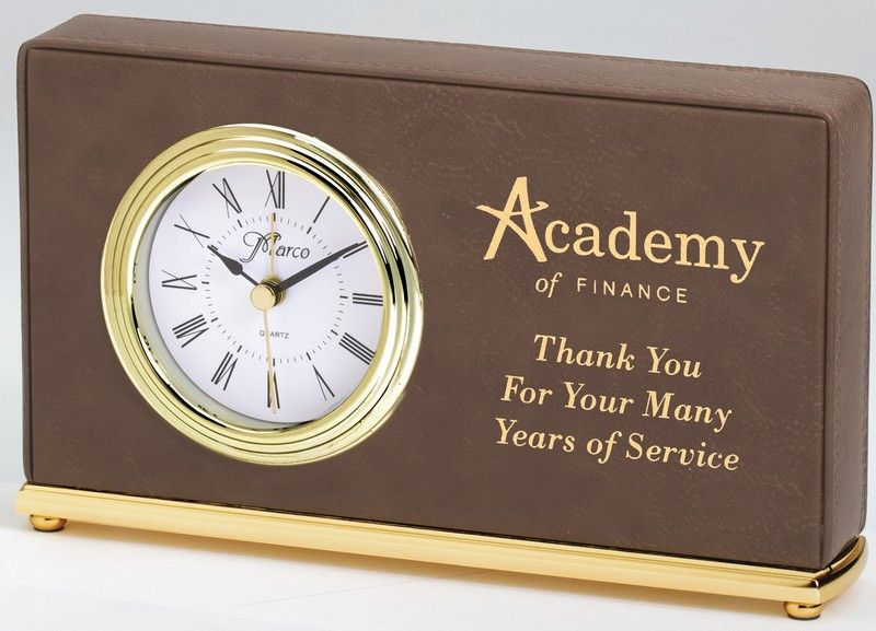 CLOCK BROWN/GOLD