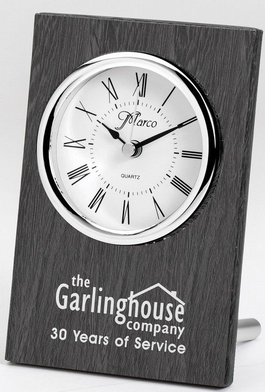 CLOCK W/POST GREY/SILVE