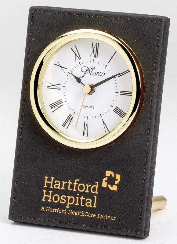 CLOCK W/POST BLK/GOLD