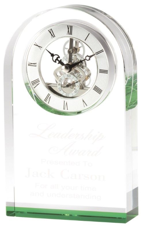 CRYSTAL CLOCK W GREEN B