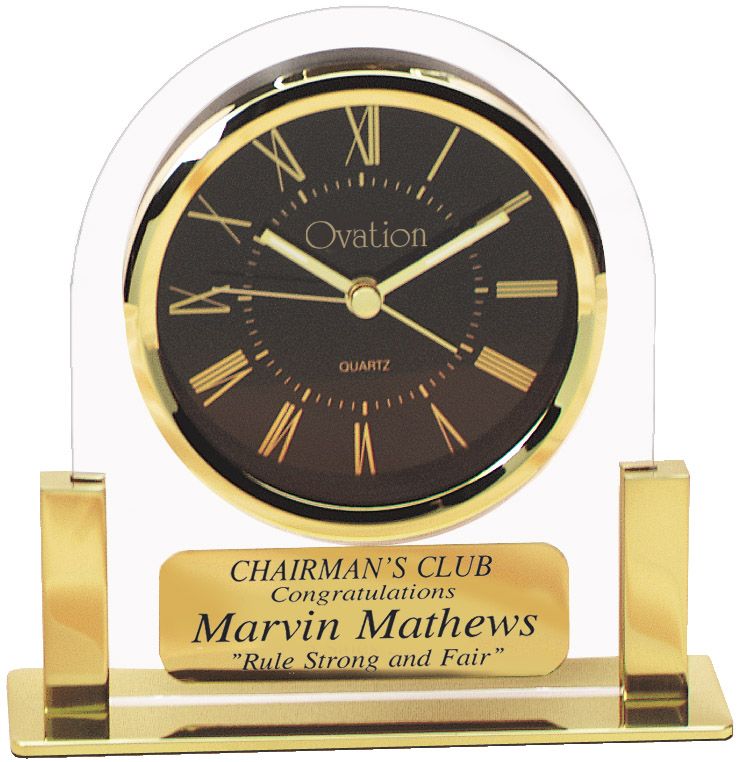 OVATION CLOCK GL/CLEAR
