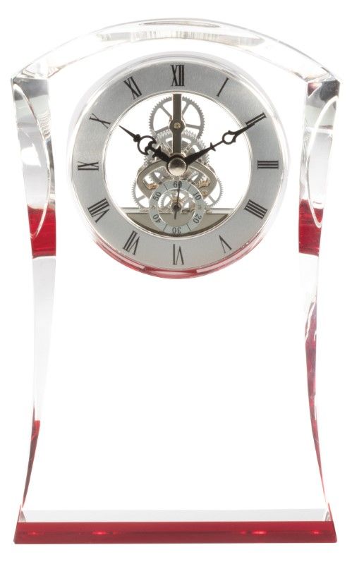 CRYSTAL CLOCK W RED BASE