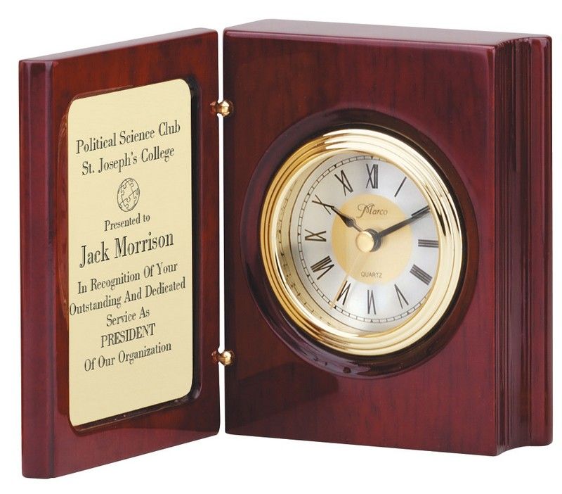 BOOK CLOCK WITH HINGED C
