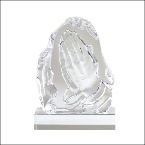 CRYSTAL PRAYING HANDS ON