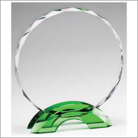CIRCLE PLAQUE W/GRN BASE