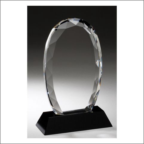 FACETED OVAL ON BLACK BA