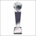 CRYSTAL GLOBE ON PEDESTA