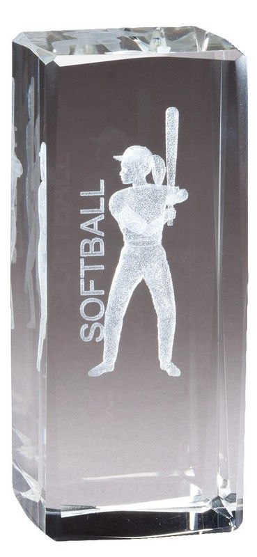 SOFTBALL CRYSTAL W/3D