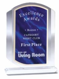 ACRYLIC MRBL TROPHY BLUE