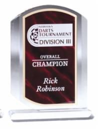 ACRYLIC MRBL TROPHY RED