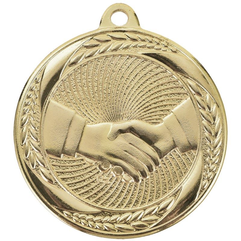 HANDSHAKE MEDAL 2" BG