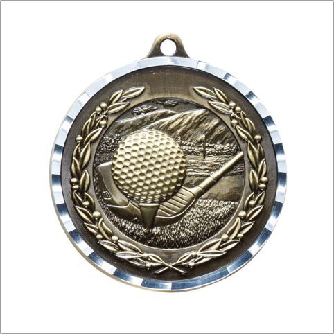 GOLF MEDAL ANTIQUE GOLD