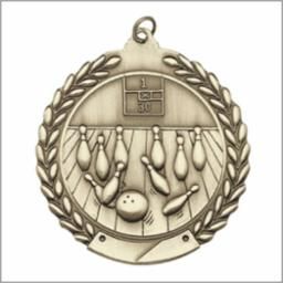 BOWLING MEDAL GOLD 1-3/4