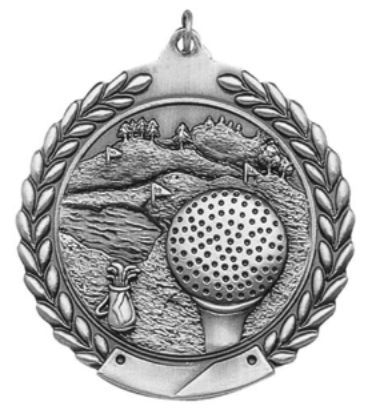 GOLF MEDAL SILVER 1-3/4"