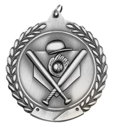 BASEBALL MEDAL SILVER 2-S