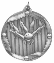 BOWLING MEDAL SILVER 2-1