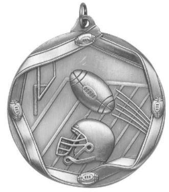 FOOTBALL MEDAL SILVER 2-SV