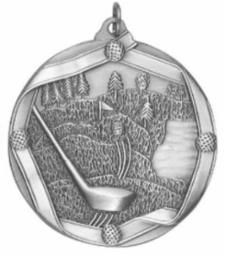 GOLF MEDAL SILVER 2-1/4"