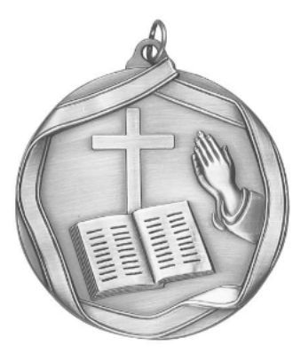 CHURCH MEDAL SILVER 2-1/