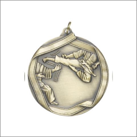 KARATE MEDAL GOLD 2-1/4"
