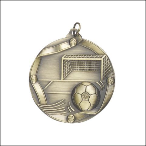 SOCCER MEDAL GOLD 2-1/4"
