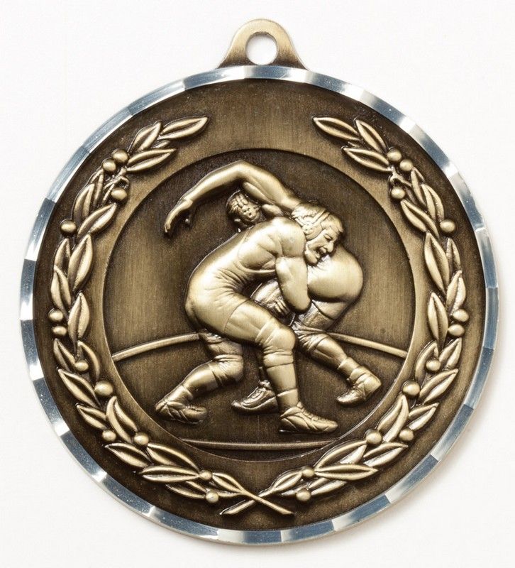 WRESTLING 2.75" MEDAL AG