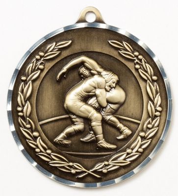 WRESTLING 2.75" MEDAL AG