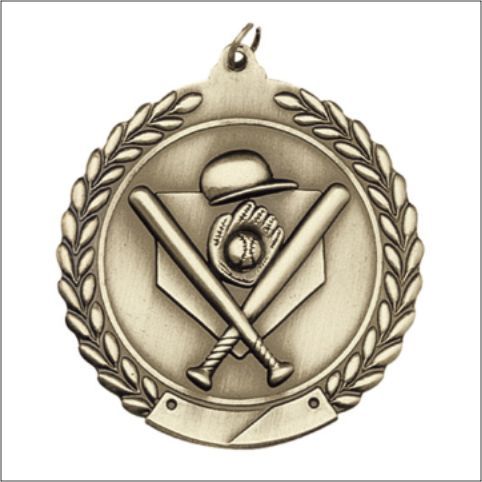 BASEBALL MEDAL GOLD 1-3/
