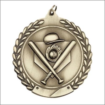BASEBALL MEDAL GOLD 1-3/