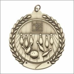 BOWLING MEDAL GOLD 2-3/4