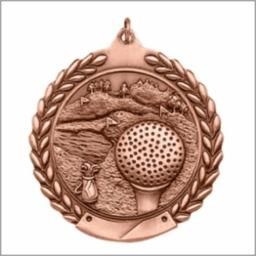 GOLF MEDAL BRONZE 2-3/4"