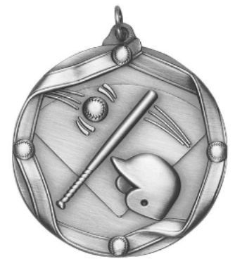 BASEBALL MEDAL SILVER 2-SV