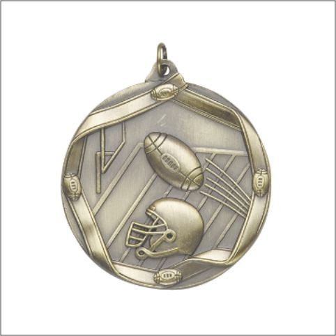 FOOTBALL MEDAL GOLD 2-1/
