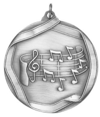 MUSIC NOTE MEDAL SILVER
