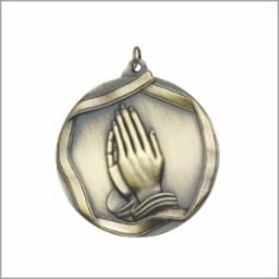 PRAYING HANDS MEDAL GOLD