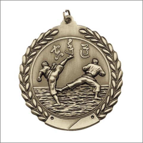 KARATE MEDAL GOLD 1-3/4"